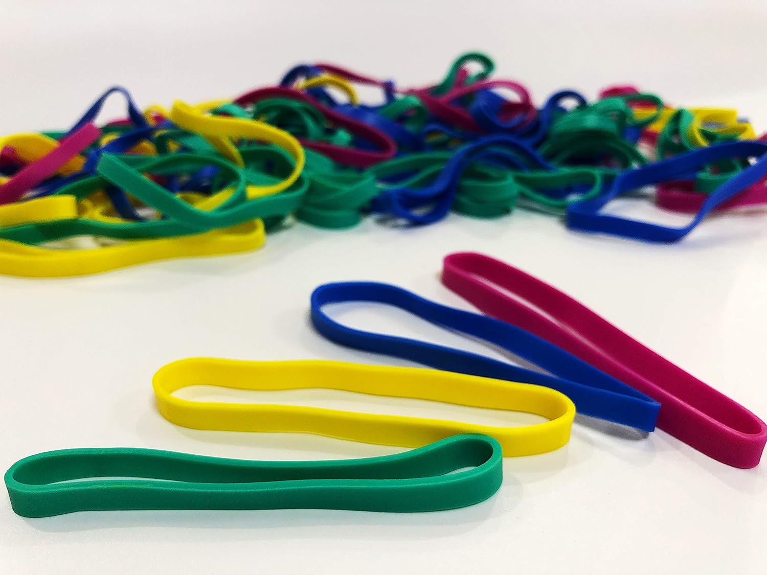 Rubber Bands，Size 64 (3 1/2" x 1/4"), Colorful Elastic Stretchable Non