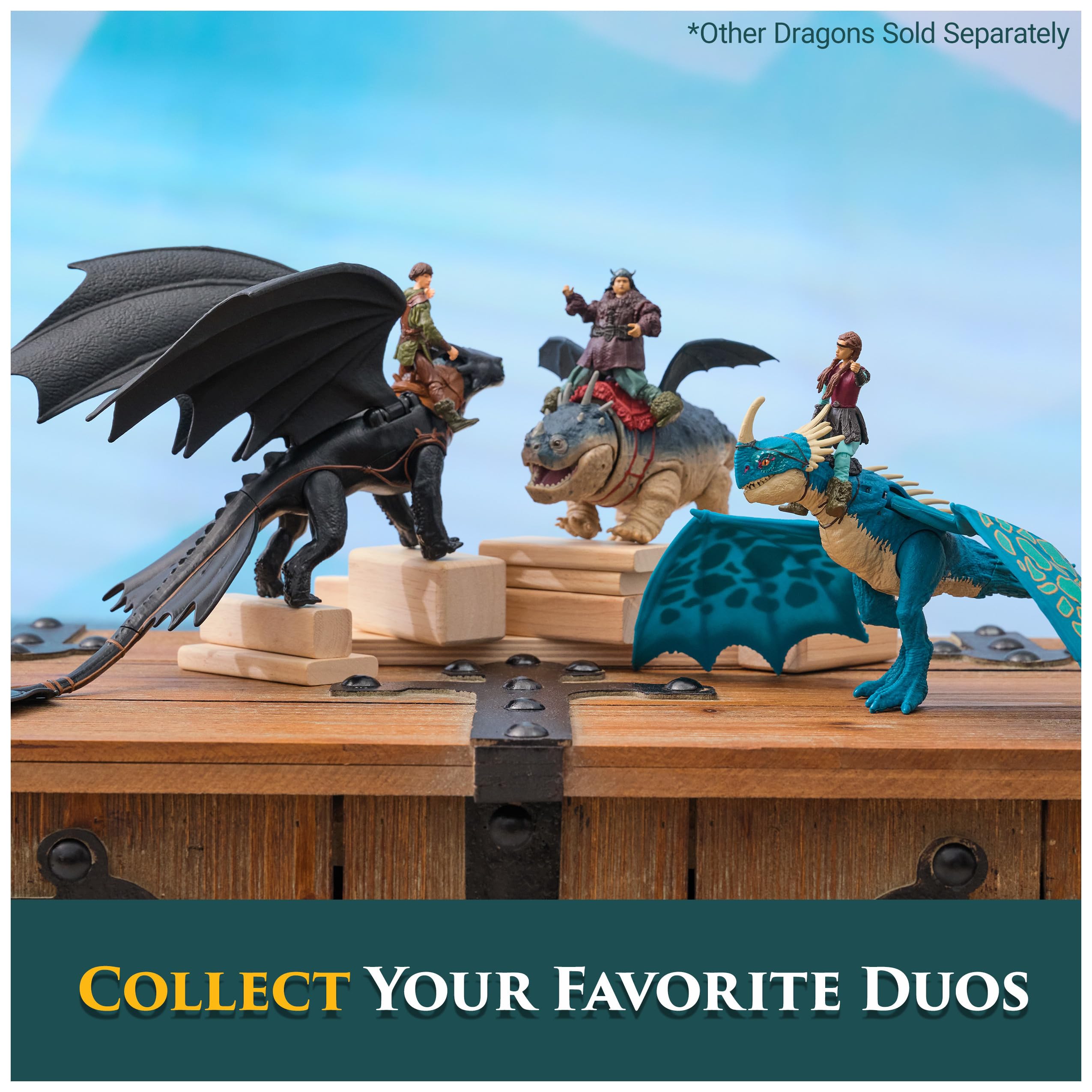 Dreamworks Dragons, How to Train Your Dragon, Toothless & Hiccup, Viking Duo Action Figures, Kids Toys for Boys Ages 4 and up