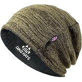 Lvaiz Winter Fleece Lined Knitted Beanie Hats for Men Reversible Windproof Watch Hat Warm Skull Cap for Women