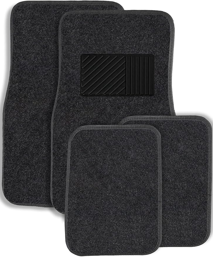 Johns FME14 (4pc Set) Charcoal Carpet Auto Floor Mats with