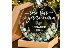 HEXMOZ Engagement Gifts for Couples 2024 - Engagement 2024 Ornament - Fiance Gifts for Women, Her, Bride to Be - Gifts for Newly Engaged Couples, First Christmas Engagement, Just Engaged Decorations