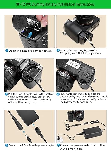Coupler Sony A6600 Power Supply Gonine NP-FZ100 A7III Dummy