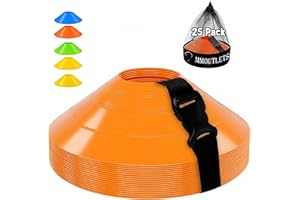 MMOUTLETS 75/50/25 Pack, Pro-Grade Soccer Training Cones Set, Durable Agility Soccer Cones with Carry Bag & Strap Holder Ideal for Sports Training, Football, Soccer, Basketball- Trusted by Coaches & Athletes