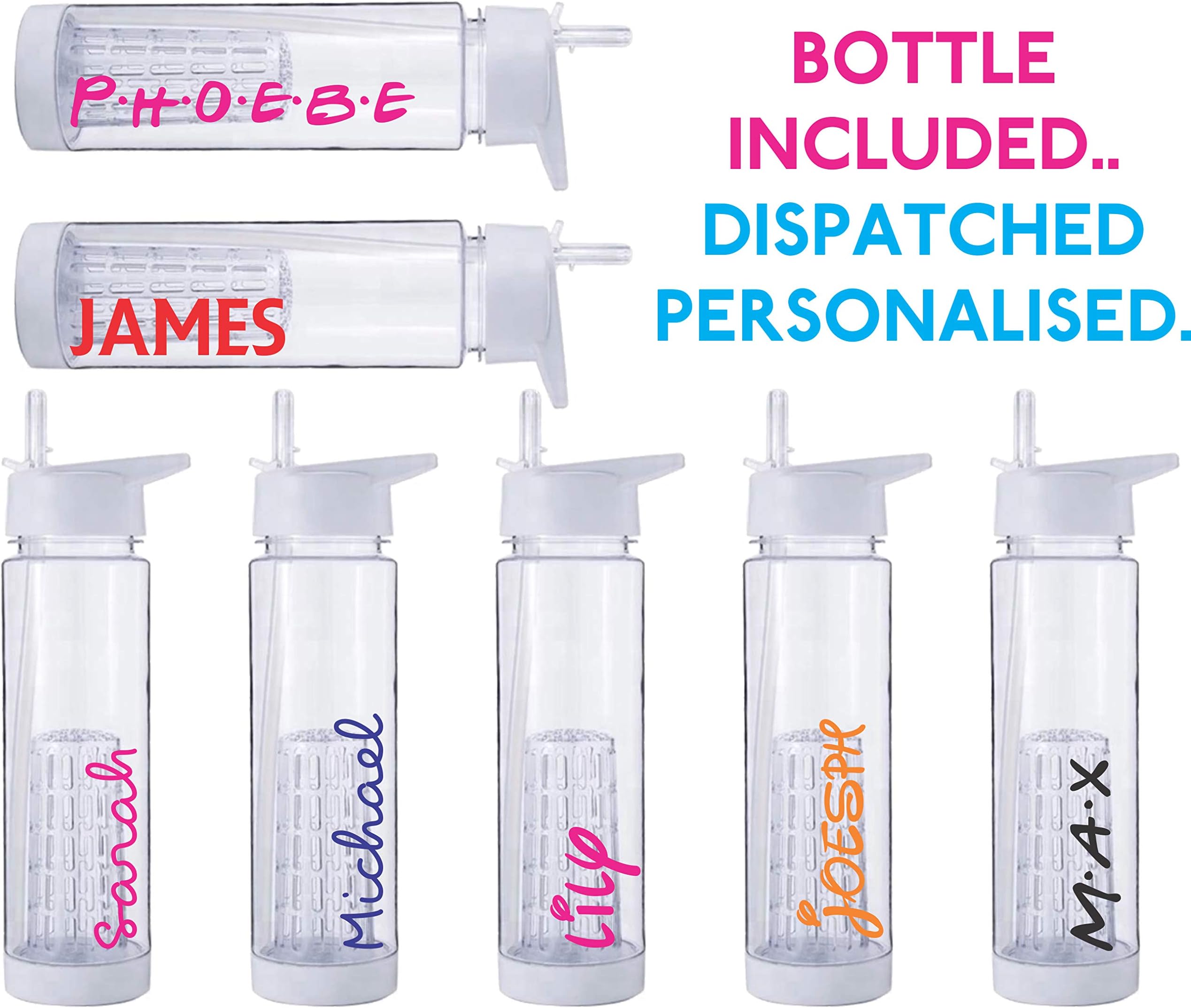 PCSL Sports/Water Bottle Name Sticker - Love Island Style Decal to Create your own bottle just like the TV Show