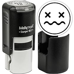 MaxMark Round Self Inking Emoji Stamp - Distressed