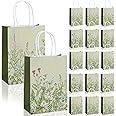 24Pcs Vintage Wildflower Paper Gift Bags Retro Floral Party Favor Bags with Handles Herb Goodie Candy Treat Bags for Wedding Birthday Baby Shower Party Supplies