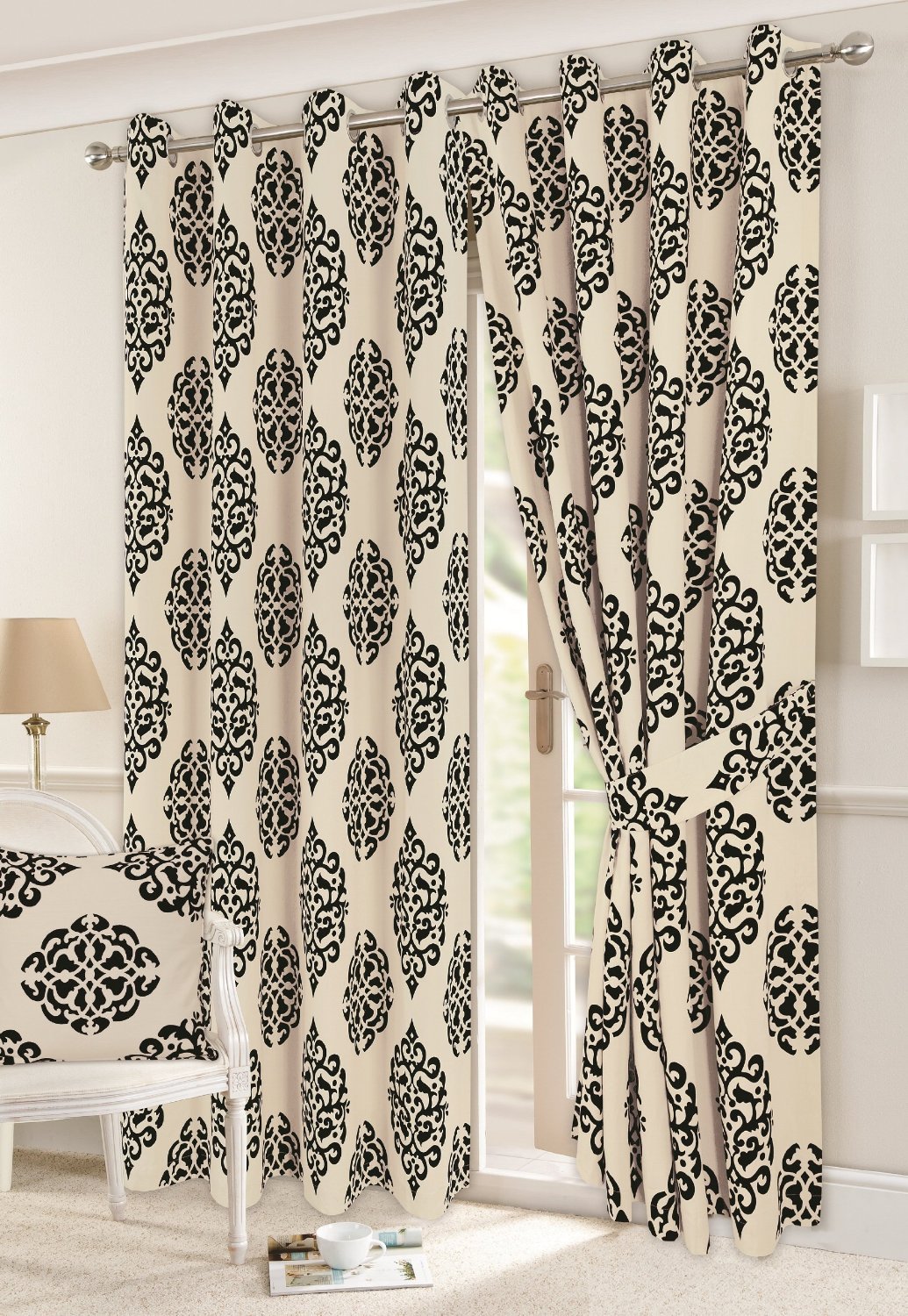 LEXI/GRACE READY MADE EYELET CURTAINS (BLACK, 66x54) Amazon.co.uk