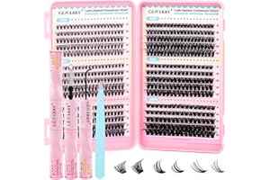 GEMERRY Lash Clusters 600PCS Value Pack - 6 Styles Mixed Cluster Lashes Kit for Natural, Dramatic Look, Soft & Lightweight, D