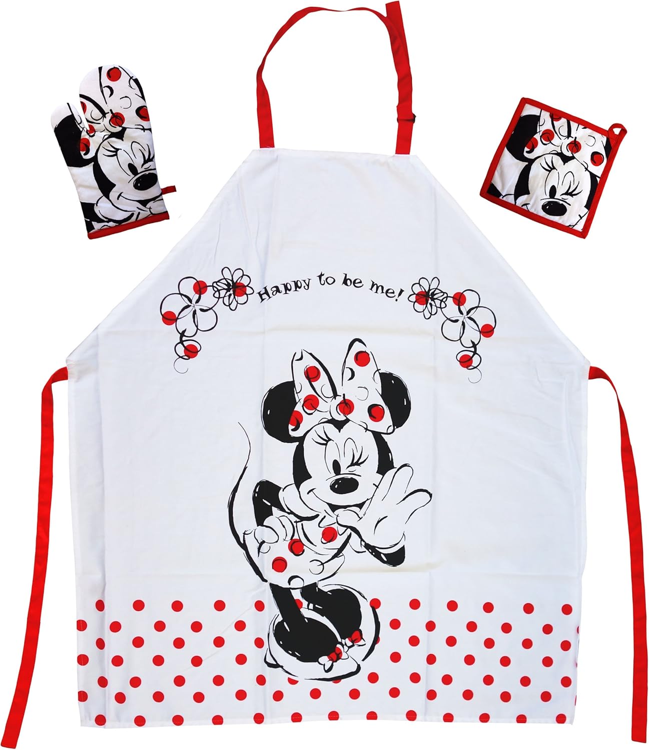 Tex idea The gift for Walt Disney Minnie Mouse fan cooking apron set