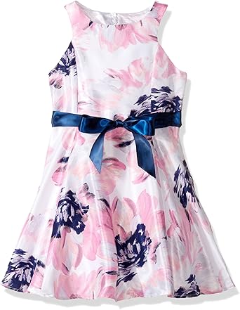 girls navy floral dress