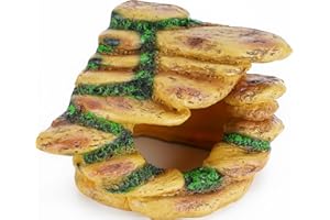 BORLECH Reptile Cave Hide Medium Rock Snake Corner Hideout Terrarium Habitat Bearded Dragon Tank Accessories Aquarium Decorations