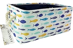 FANKANG Rectangular Laundry Basket Nursery Storage Fabric Storage Bin Storage Hamper,Book Bag,Gift Baskets(Fish)