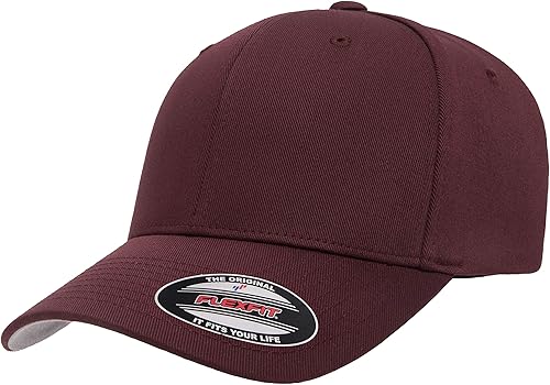 Flexfit Men's Athletic Baseball Fitted Cap, Maroon, Small-Medium in Oman  Whizz Baseball Caps