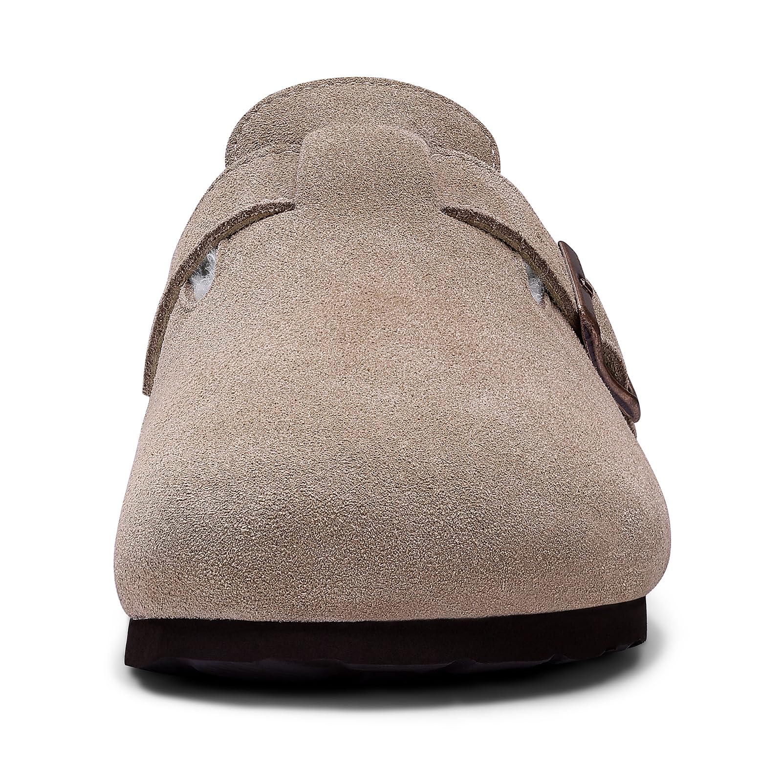KIDMI Women's Fur Lined Suede Clogs Fuzzy Cork Footbed Mules Slip On Winter Potato Shoes