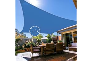 CNCZMH 9.8' X 6.5' Outdoor Waterproof Rectangular Backyard Sun Shade Sails, Sun Shade Canopy for Patio, Blue