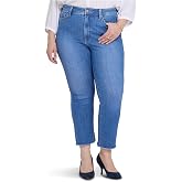 NYDJ Women's Plus Size Billie Mini Bootcut Fray Hem Ankle Jeans