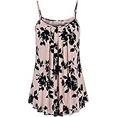BEPEI Women Loose Casual Summer Pleated Flowy Sleeveless Camisole Tank Tops