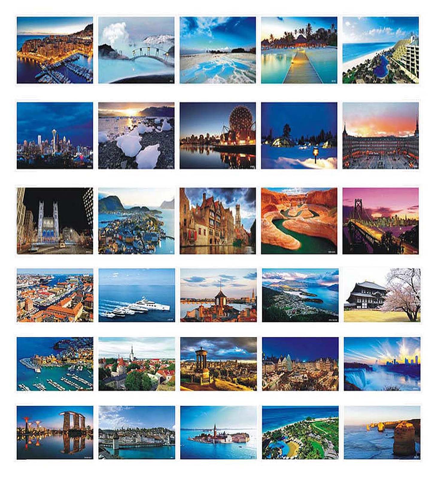 30 PCS Beautiful World Travel Scenery Postcards Artistic Retro Cards Assorted - Global Scenic Landscape