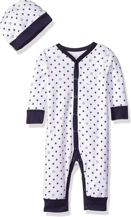 Footies Moon And Back Baby Organic Double Sleeve One Piece Coveralls With Cap Set Grey Elephant 6 9 Months Clothing Accessories Laketownal Com