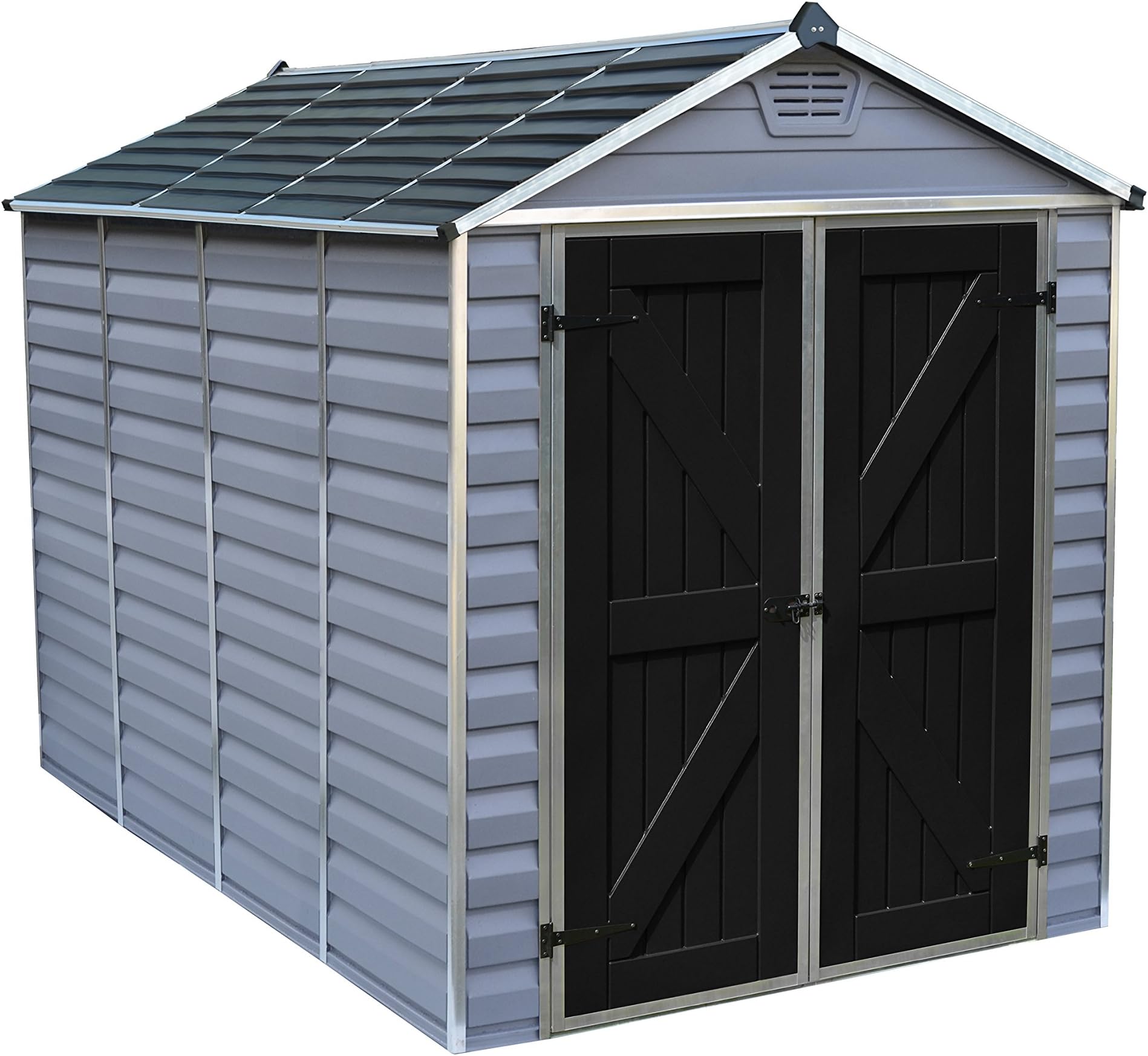 Palram SkyLight Storage Shed | 6' x 10' | Gray