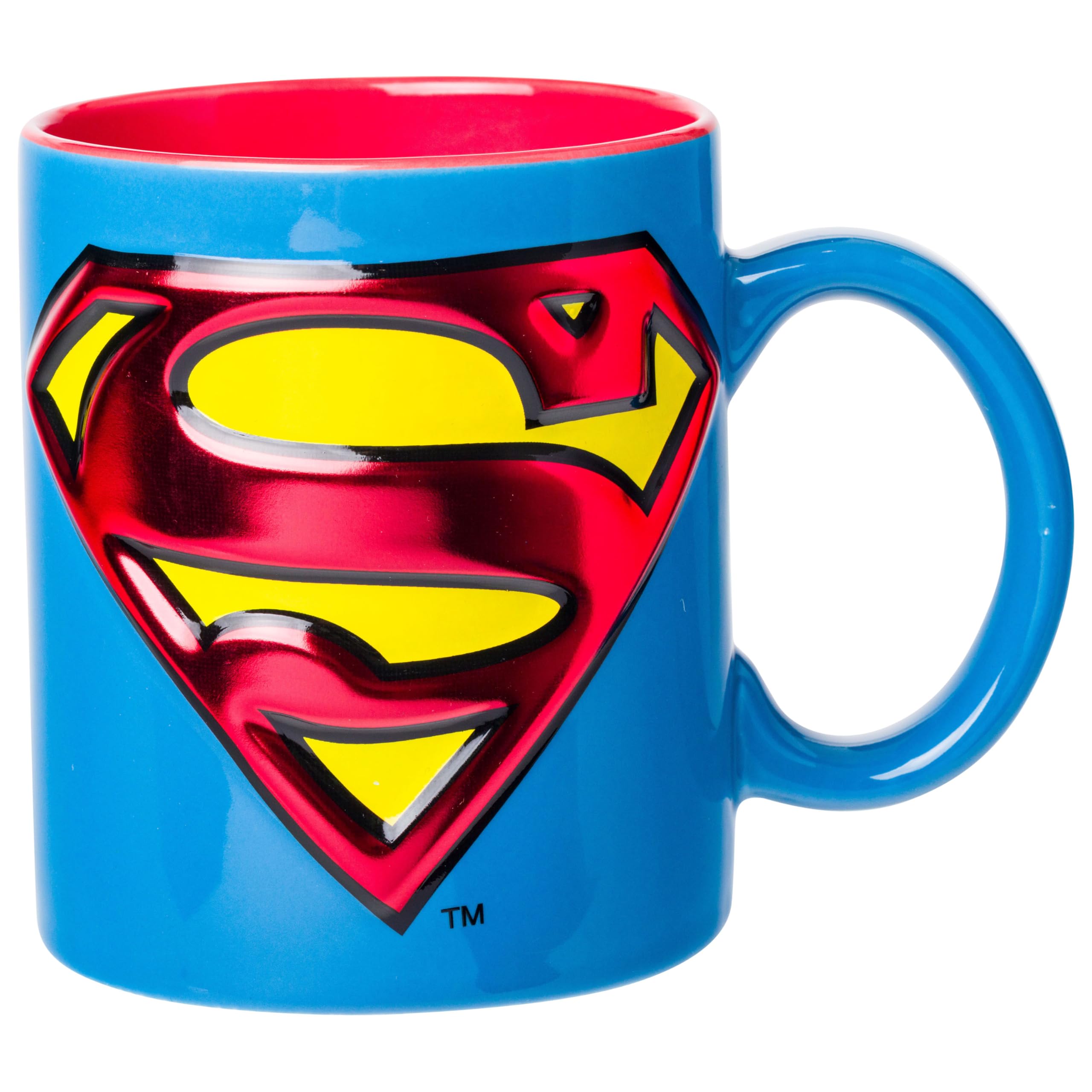 Photo 1 of Silver Buffalo Superman Logo Icon Embossed Foil 20oz Ceramic Mug