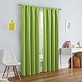 ECLIPSE Kendall Modern Blackout Thermal Rod Pocket Window Curtain for Bedroom or Living Room (1 Panel), 42 X 84, Lime