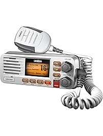 Uniden UM380 25 Watt Fixed Mount Marine VHF Radio, Class D, DSC, Waterproof Level IPX4/JIS4. S.A.M.E. Emergency/NOAA Weather Alert. USA/International and Canadian Marine Channels - Color White