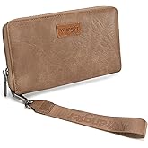 Wrangler Womens Wallet Wristlet Long Purse Designer Clutch Large Capacity Credit Card Holder for Women Men