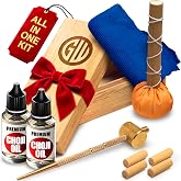 Sword Katana Knife Cleaning Kit - Maintenance Set with 2 Choji Oil - Large Microfiber - Japanese Wooden Stoarge Box - Uchiko Ball - Hammer - 4 Mekugi - Care for Samurai Katanas Swords - Storage Cases