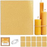Natural Beeswax Sheets for Candle Making - DIY Beeswax Candle Rolling Kit for Kids &amp; Adults