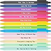 SYSDTTD Black Pen,Black Ink Pens Ballpoint with Funny Tip,Funny Pens for Adults,Office Supplies,Work Gift,Rollerball Pens Bulk 1.0mm Fine Tip Set 14-Piece