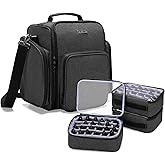 BAFASO Paint Case Hold 72 Bottles of 0.57 fl.oz Miniature Paint or Alcohol Ink, Paint Bag With Multiple Tool Storage Sections, Black (No Accessories Included)