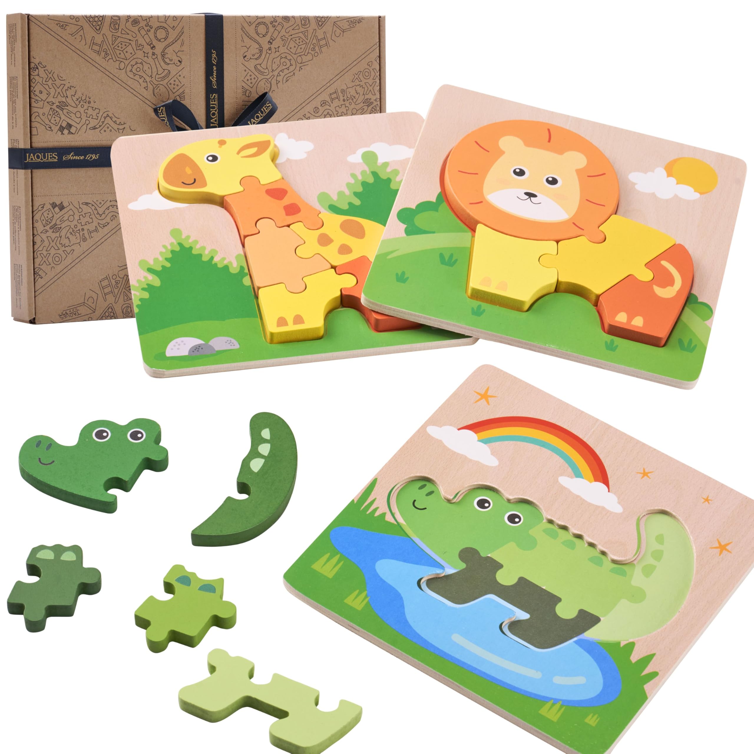 Wooden Toys Animal Puzzle | Jigsaw Puzzles for boys and girls | Educational Animal Jigsaw | Handmade Toys & Games | Jaques of London