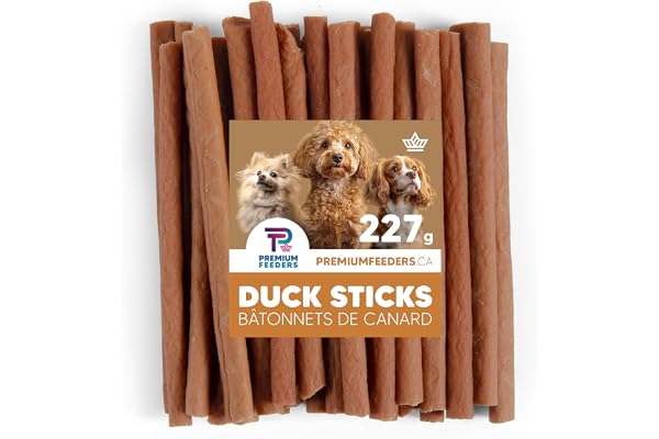 Premium Feeders Duck Sticks for Dogs 227g – Natural Dog Treat, High-Protein Healthy Chewy Treats – Ideal for Training and Rew