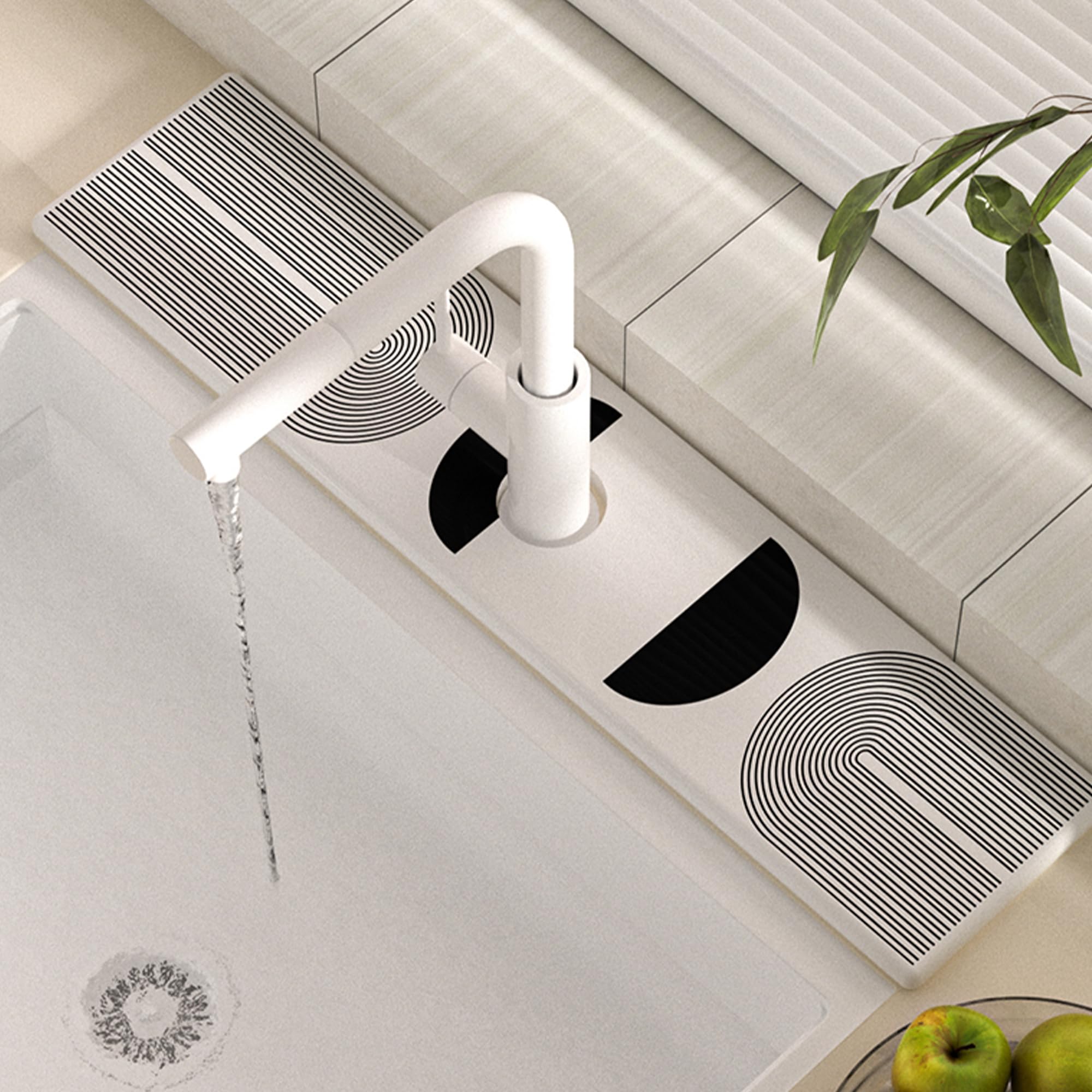 Photo 1 of 23.6'' Diatomite Faucet Mat Fast Drying Water Absorbing Stone Tray for Sink Prevent Moisture Accumulation