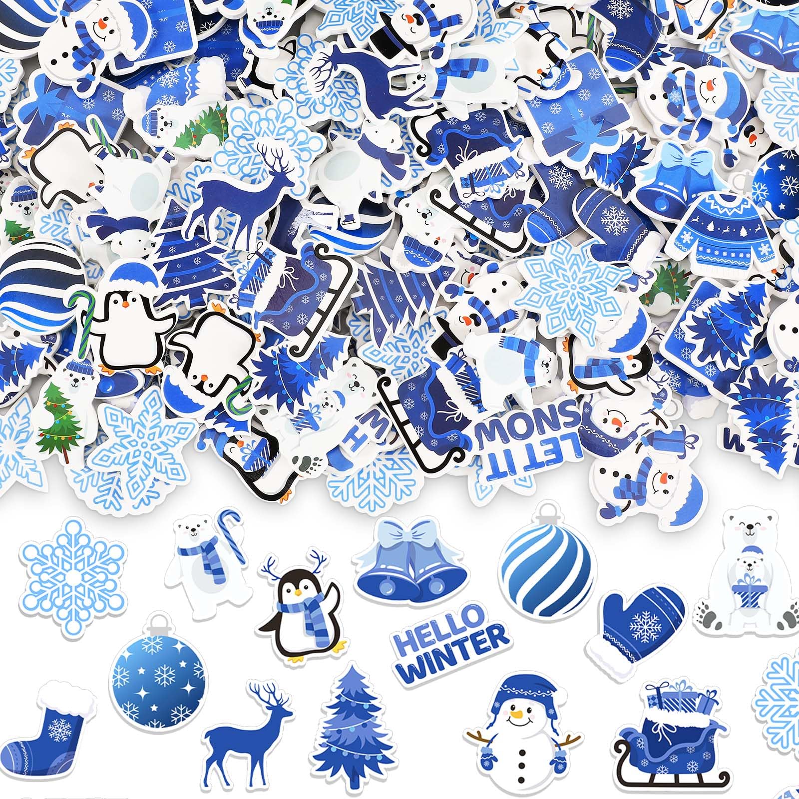 Photo 1 of JULBEAR Winter Foam Sticker, 300Pcs Penguin Snowman Snowflakes Self Adhesive Foam Stickers for Kids Christmas Party Favors DIY Crafts Winter Holiday Decorations