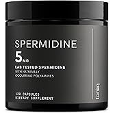 Toniiq Ultra Concentrated 500mg Spermidine Supplements for Men and Women - Non-Synthetic Spermidine Standardized to No Less Than 1% - 5mg per Serving Rice Germ Extract