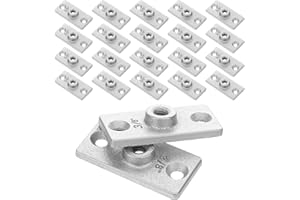 XTHROTSENK 20 Pcs Ceiling Flange Hangers for 3/8" Threaded Rod Plate Ceiling Hangers Flanges Threaded Rod DIY Plumbing, Galvanized Ceiling Flange Hanger Plate Industrial Decor Project for Wall Mounting