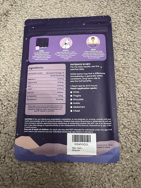 HUSHLY ORIGINAL PATCHES (72 PCS – 2.5 MONTHS) – PATCHES FOR ADULTS – EASY-TO-APPLY PATCH WITH VALERIAN & HOPS | RELAX & WAKE UP REFRESHED | LONG-LASTING NIGHT COMFORT FOR MEN & WOMEN