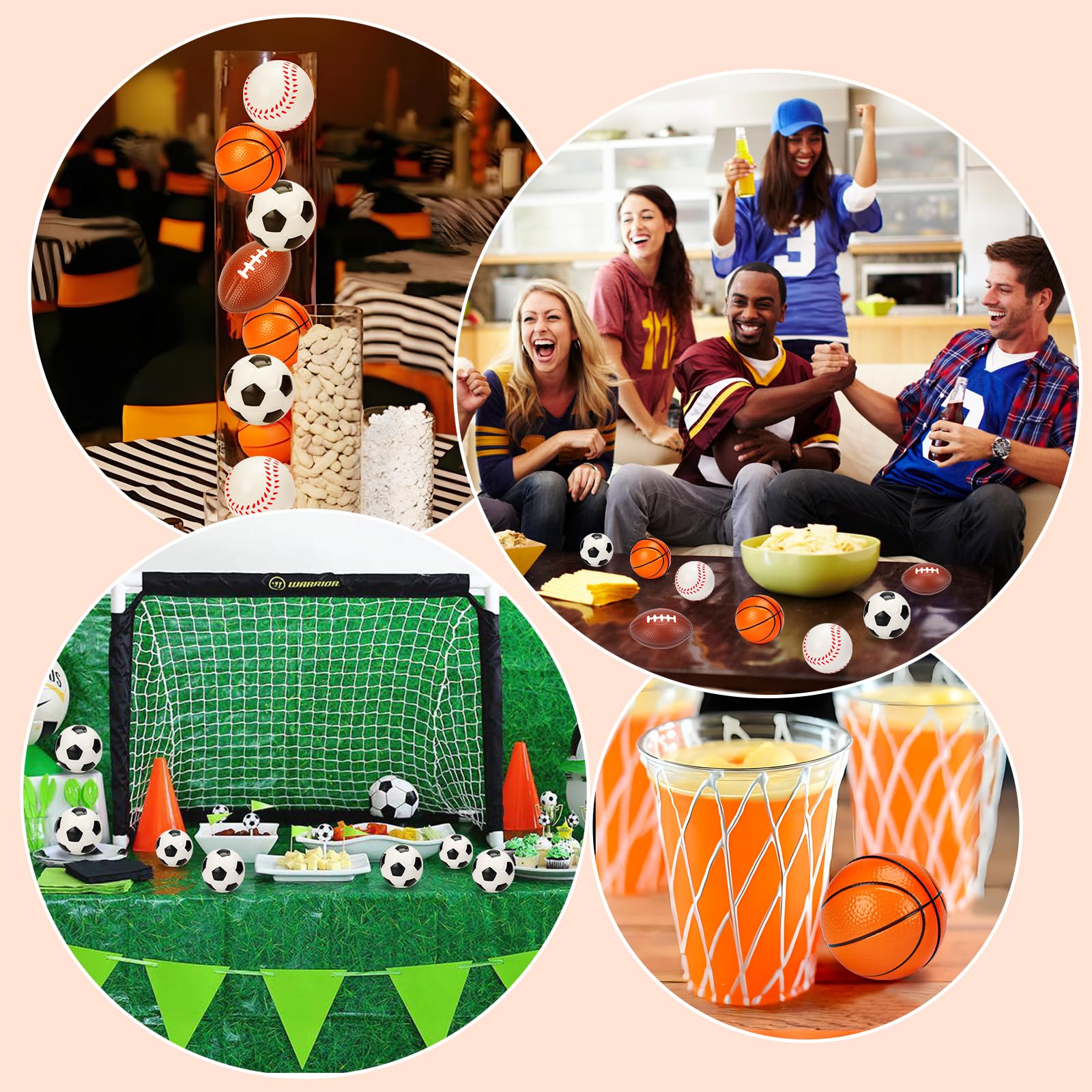 Thremhoo 16 PCS Stress Balls Party Favor for Kids 8-12 Goodie Bag Stuffers Classroom Prizes for Kids Pinata Fillers Boys Birthday Party Gifts Sport Foam Bouncy Balls Toddler 4-8 Bulk Small Toys