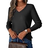 GKBK Women's V Neck Sweater Wool Blend Lightweight Soft Pullover Long Sleeve Tops Business Casual Fall Outfits 2025 Trendy