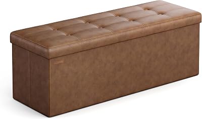 SONGMICS MAZIE Collection Storage Ottoman Bench 110 cm Folding Foot Rest