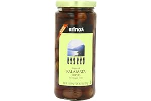 Krinos Kalamata Olives in Vinegar Brine, 16.0 Ounce (Pack of 6)