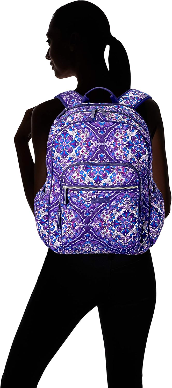 Vera Bradley Women's Signature Cotton Campus Backpack, Regal Rosette, One Size