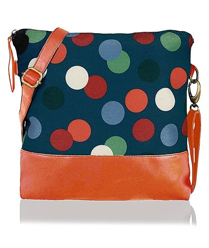 KLEIO Womens Synthetic and Canvas Printed Cross Body Sling Bag