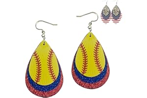 MALL OF STYLE Softball Earrings for Women - Softball Jewelry - Soft Ball Accessories Mom Jewelry