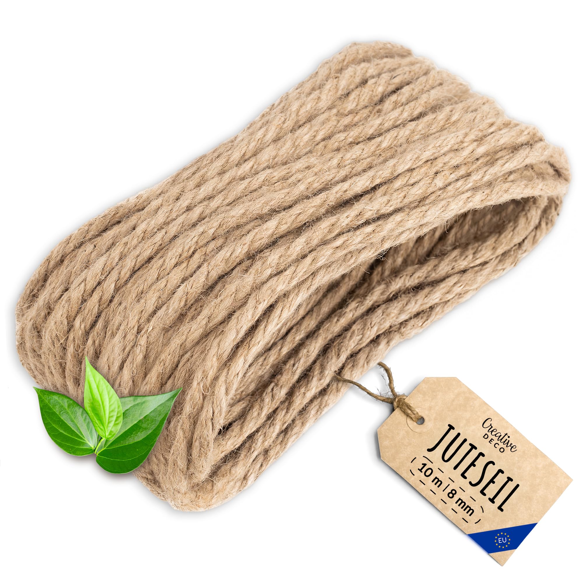 Creative Deco Juteseil Juteschnur | 10m Lang | 8mm Dickes Seil