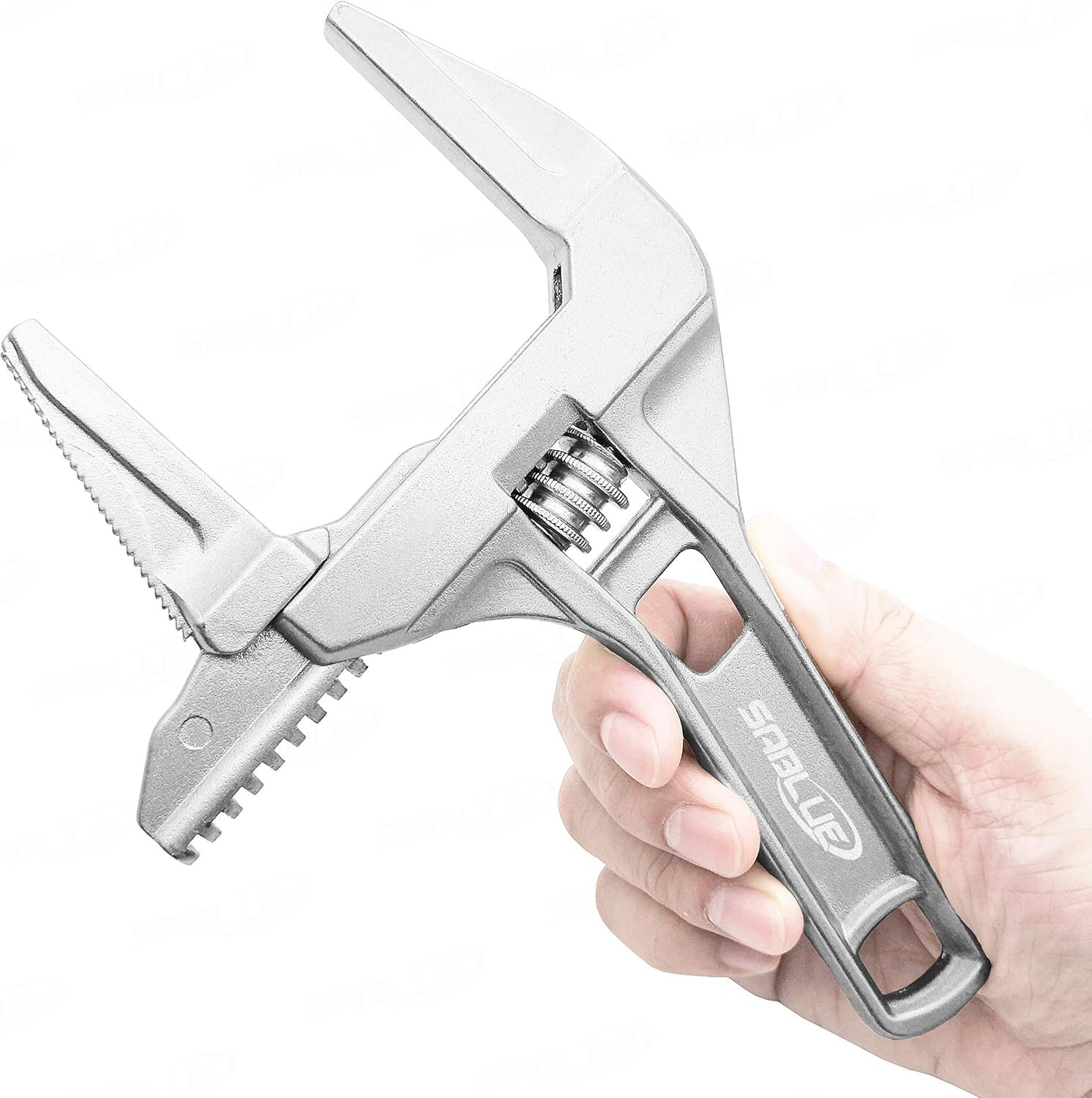 SABLUE Adjustable Wrench Spanner Reversible Jaw Pipe Wrench, Self