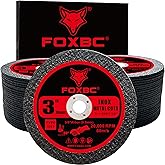 FOXBC 3 Inch Cut Off Wheel Discs, Metal & Stainless Steel Cutting Disc for Die Grinder, 3” x 3/64” x 3/8” - 50 Pack