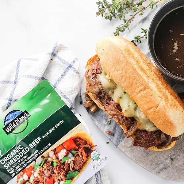 WILD PLANET USDA ORGANIC SHREDDED BEEF WITH BEEF BROTH AND SEA SALT, 3 OZ POUCH (PACK OF 1), PACKAGING MAY VARY
